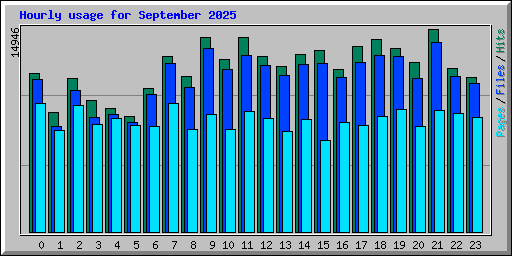 Hourly usage for September 2025