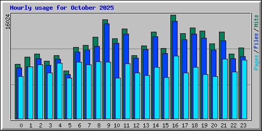 Hourly usage for October 2025